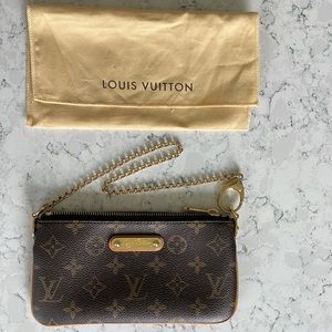 Louis Vuitton Monogram Pouchette with chain, preloved